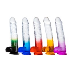 Double Color Jelly Dildo With Ball