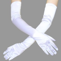 Elegant Ladies Satin Lengthened Gloves