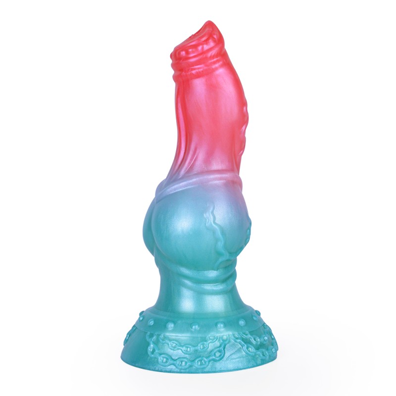 Alien Beast Cyan Rainbow 7.9" Dildo - K