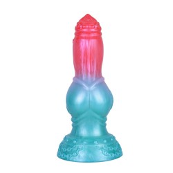 Alien Beast Cyan Rainbow 7.9" Dildo - K