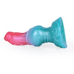 Alien Beast Cyan Rainbow 7.9" Dildo - K