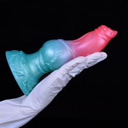 Alien Beast Cyan Rainbow 7.9" Dildo - K