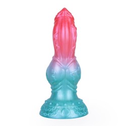 Alien Beast Cyan Rainbow 7.9" Dildo - K