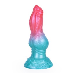 Alien Beast Cyan Rainbow 7.9" Dildo - K