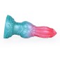 Alien Beast Cyan Rainbow 7.9" Dildo - K