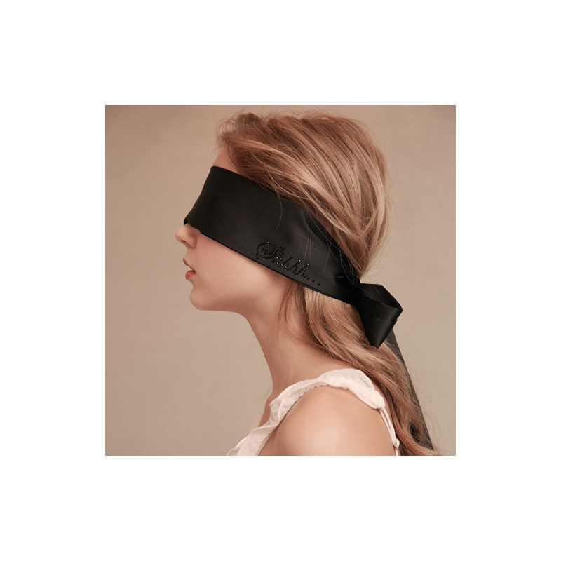 Black Silk Fabrics With Rhinestone Eye Patch