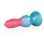 Alien Beast Cyan Rainbow 7.9" Dildo - K