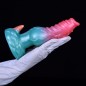 Alien Beast Cyan Rainbow 7.7" Dildo - J