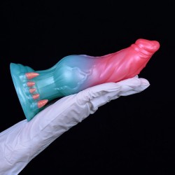 Alien Beast Cyan Rainbow 7.3" Dildo - G