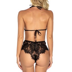 Haltered Eyelash Lace One Piece Suit For Sexy Ladies