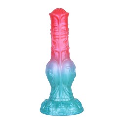 Alien Beast Cyan Rainbow 8.5" Dildo - F