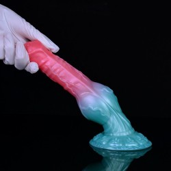 Alien Beast Cyan Rainbow 8.5" Dildo - F