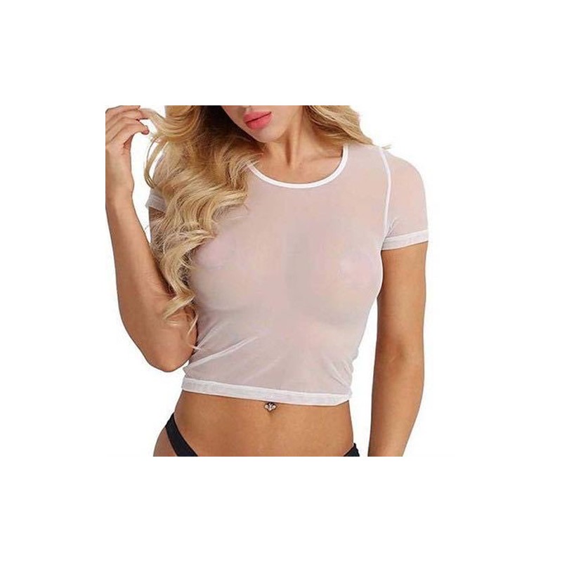 See-through Mesh T-shirt Tight Ladies Underwear