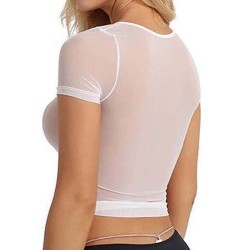 See-through Mesh T-shirt Tight Ladies Underwear