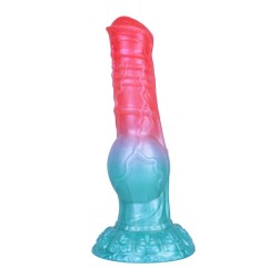 Alien Beast Cyan Rainbow 8.5" Dildo - F