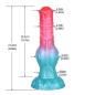 Alien Beast Cyan Rainbow 8.5" Dildo - F