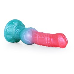 Alien Beast Cyan Rainbow 8.5" Dildo - F