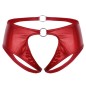 Special Designed Crotchless Patent Lesther Panty For Women