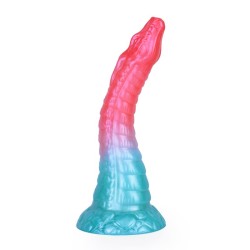 Alien Beast Cyan Rainbow 9.8" Dildo - E