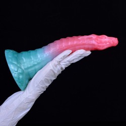 Alien Beast Cyan Rainbow 9.8" Dildo - E