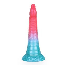 Alien Beast Cyan Rainbow 9.8" Dildo - E