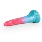 Alien Beast Cyan Rainbow 9.8" Dildo - E