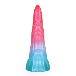 Alien Beast Cyan Rainbow 8.2" Dildo - D