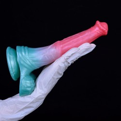 Alien Beast Cyan Rainbow 9.7" Dildo - C