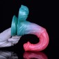 Alien Beast Cyan Rainbow 9.7" Dildo - C