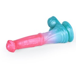 Alien Beast Cyan Rainbow 9.7" Dildo - C