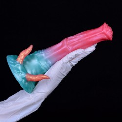 Alien Beast Cyan Rainbow 9.3" Dildo - A