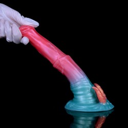 Alien Beast Cyan Rainbow 9.3" Dildo - A