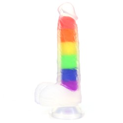 Double Layer Rainbow Dildo 7.4 inch