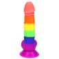 Rainbow Silicone Dildo 7.2 Inch