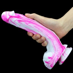 Double Color Mix Realistic Dildo - 10.6"