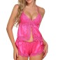 Alluring Strappy Low-cut Nightwear Set With Shorts