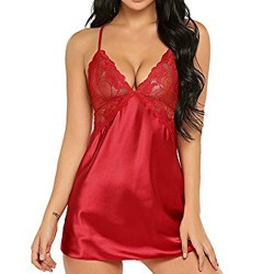 Charming Ladies Deep V-neck Backless Babydoll