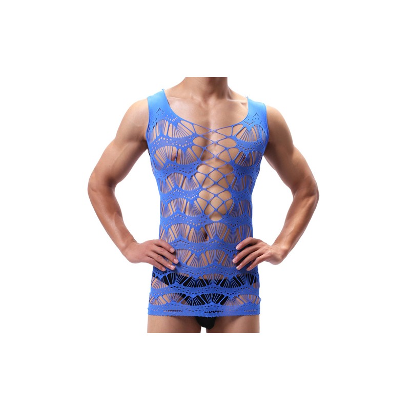 Hot Selling Fishnet Hollowed-out Men Vest