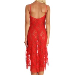 Hot Selling Rose Lace Slashed Long Dress Nightdress