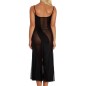 Pure Black Transparent Strappy Long Nigth Dress