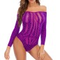 Bright Shining Rhinestone Long-sleeved One-piece Suit