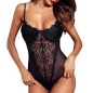 Sexy Women Strappy Mesh Spliced With Lace One-piece Teddy