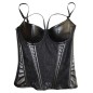 Hot Concentrated Shape Faux Leather Spliced With Lace Corset