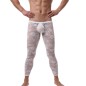 Sexy Men Tight Rose Pattern Lace Pants