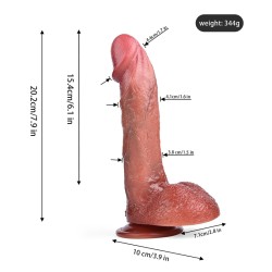 Ultra Realistic Dildo with Suction Cup - 7.9 inch