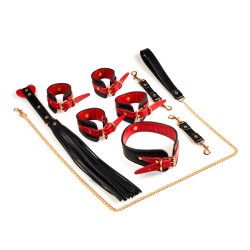 Black &amp; Red PU Bondage Kit