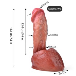 Ultra Realistic Dildo with Suction Cup - 7.3 inch