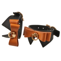 Exquisite Leather Cuffs With Bow