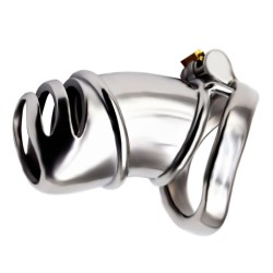 Detained Metal Chastity Cage - L Size