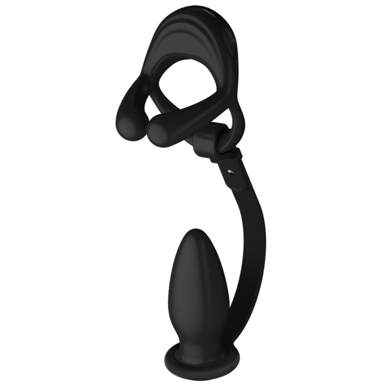 Silicone Vibrating Cock Ring with Anal Vibrator